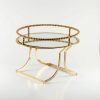 Gold Round Mirrored 2-Tier Presentation Stand Curved Legged Cake Stand